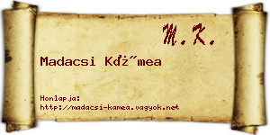 Madacsi Kámea névjegykártya